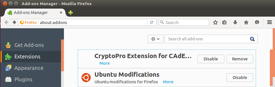 Установка плагина CryptoPro ЭЦП для браузера Mozilla Firefox